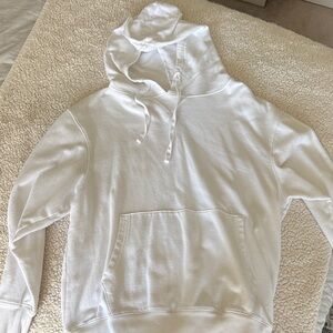 White Hoodie with Front Pocket